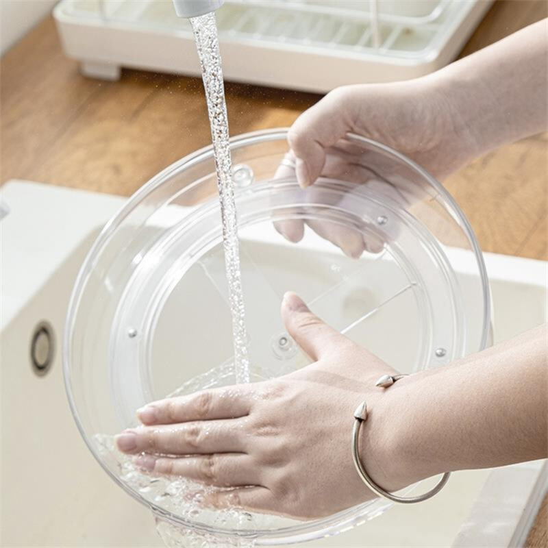 Plaadimängija Multifunktsionaalne läbipaistev pöörlev hoiualused Plastikust köögi plaadimängija vürtsihoidja kosmeetiline meigikorder