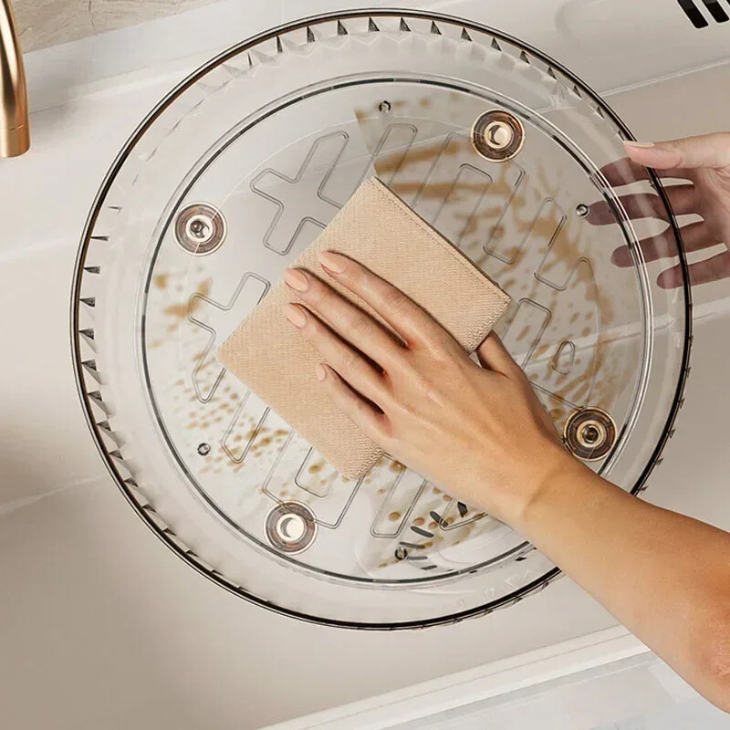 Περιστρεφόμενος δίσκος 360 πικάπ Ντουλάπα ντουλαπιού με ράφι μπαχαρικών με βάση τον κάδο αποθήκευσης Οργανωτής κουζίνας για κουτί αποθήκευσης καλλυντικών καρυκευμάτων