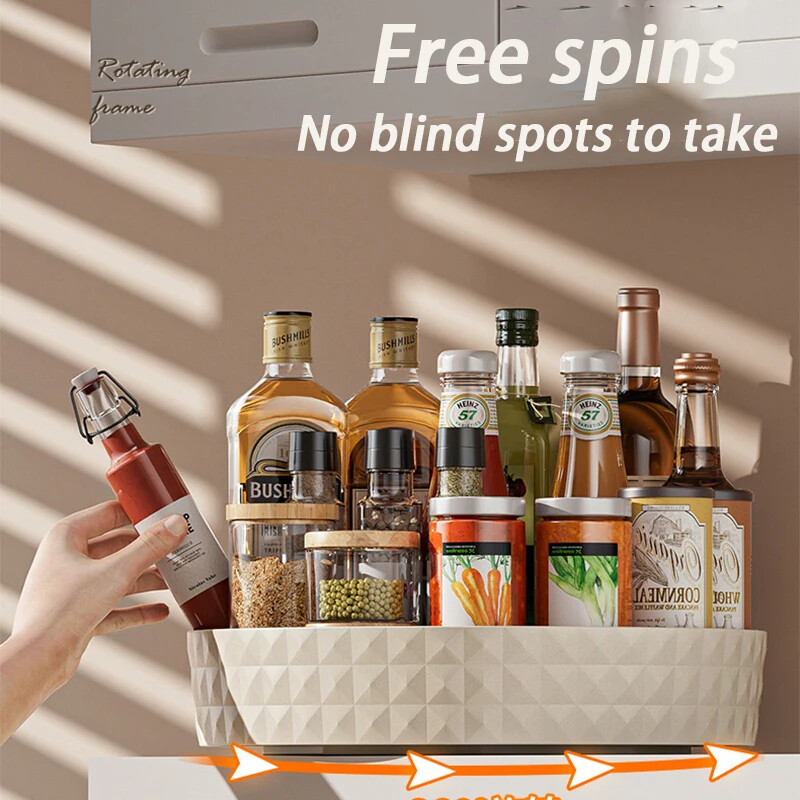 360° pöörlev maitseainete hoiustamisrest Multifunktsionaalne sahvrikapp Pöördlaud kosmeetikatoodete jaoks Köögitarvikud Korraldusalus