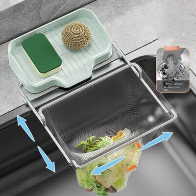 Filtru pentru chiuvetă Coș de scurgere Spoon Filtru de gunoi Raft Filtru Chiuvetă rămasă Suport suspendat Coș de scurgere multifuncțional