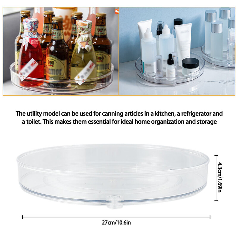 360° pöörlevad hoiualused Köögikapp Spice Pöördlaud Multifunktsionaalne Vannitoa Meik Selge Organiseerija Köögitarvikud