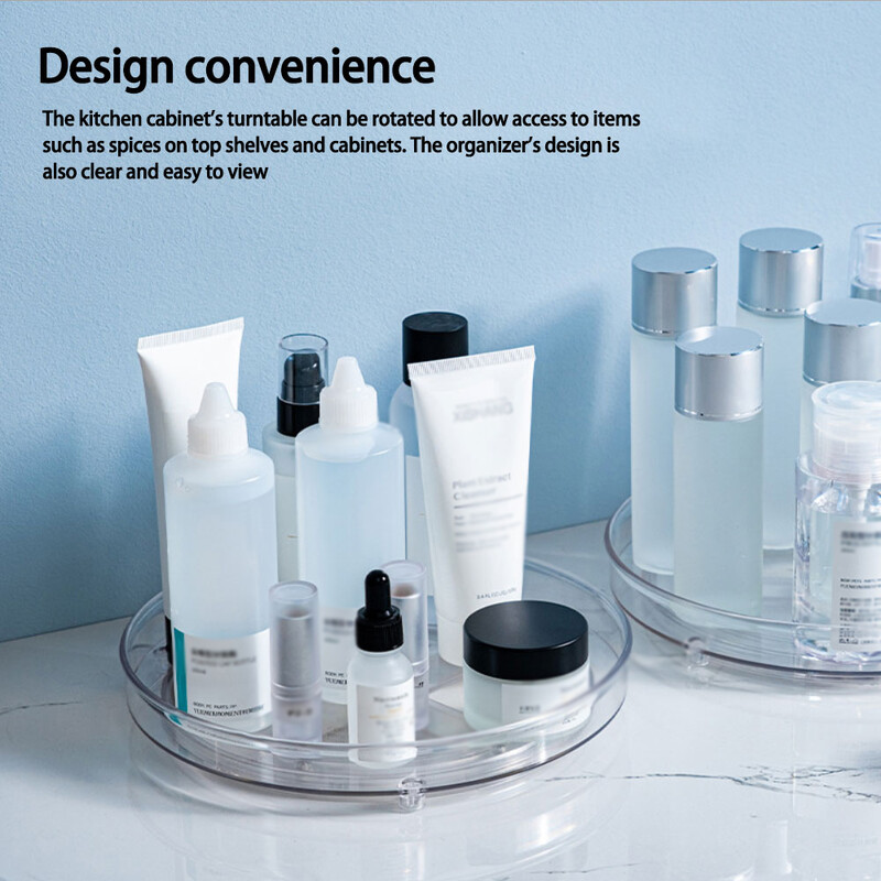 360° pöörlevad hoiualused Köögikapp Spice Pöördlaud Multifunktsionaalne Vannitoa Meik Selge Organiseerija Köögitarvikud