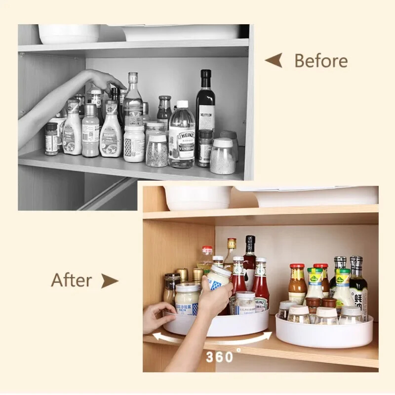 360 kraadi pöörlev kapi korraldaja Köök hoiuruum Vannituba Kosmeetikatoodete plaadimängija hoiualus libisemiskindel vürtside ümmargune hammasplaat