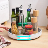 Въртяща се на 360° поставка за подправки, органайзер, шкаф, въртяща се маса, държач за подправки, кухненска табла за съхранение за кухня, баня, хладилник