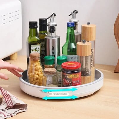 Περιστροφή 360° Spice Rack Organizer Ντουλάπι πικάπ Θήκη καρυκευμάτων Δίσκος αποθήκευσης κουζίνας για ψυγείο μπάνιου κουζίνας