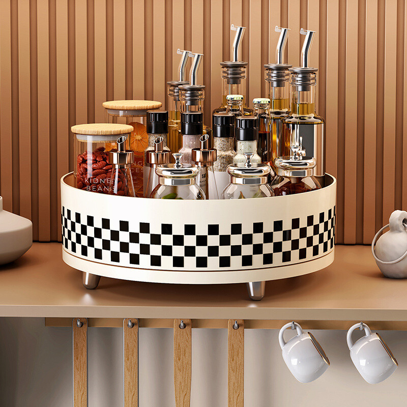 Meigihoidla karp 360 pöörlev kosmeetikatoode lauaarvuti organiseerija Köök maitseaineriiuli hoiukonteiner puuviljataldriku plaadimängija alus