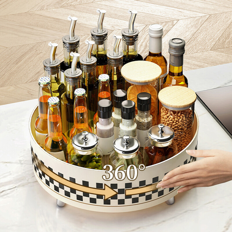 Meigihoidla karp 360 pöörlev kosmeetikatoode lauaarvuti organiseerija Köök maitseaineriiuli hoiukonteiner puuviljataldriku plaadimängija alus