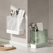 Seinale kinnitatav söögiriistade hoidik ovaalne söögiriistade hoidik plastikust lusikas kahvel söögipulk nuga köögiriistade hoidik äravoolu hoiustamisrest