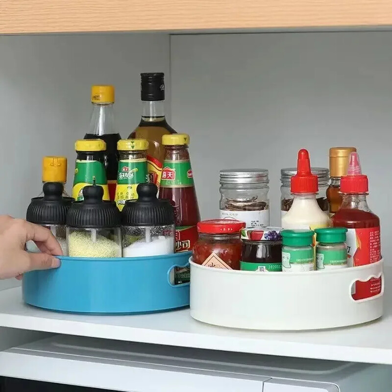 Αποθήκευση κουζίνας Περιστρεφόμενο ντουλάπι 360 μοιρών Organizer μπάνιου Καλλυντικό περιστρεφόμενο δίσκο αποθήκευσης μπαχαρικών Στρογγυλό πιάτο ράφι