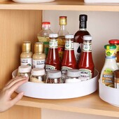 Αποθήκευση κουζίνας Περιστρεφόμενο ντουλάπι 360 μοιρών Οργανωτής μπάνιου Καλλυντικό περιστρεφόμενος δίσκος αποθήκευσης μπαχαρικών Στρογγυλό πιάτο ράφι