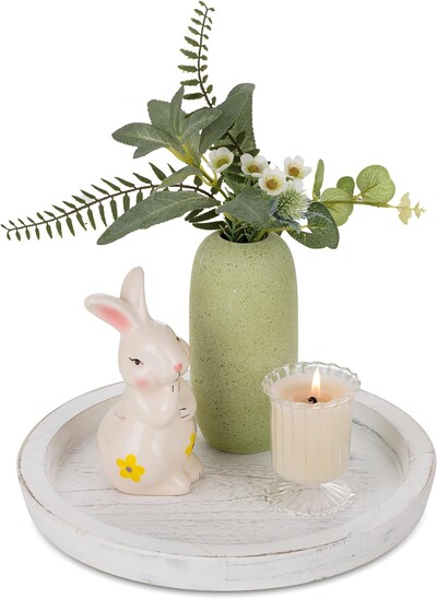 Dekoratiivne puidust serveerimisalus Maalähedane ümmargune puidust taldrik Vintage keskosa küünlahoidja kandik Köök töölaud Ottomani kandik