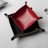 Põhjamaade nahast hoiukarp Laua ehete kosmeetikatoodete võtmehoidja korv Kokkupandav hoiukarbi laua korraldaja