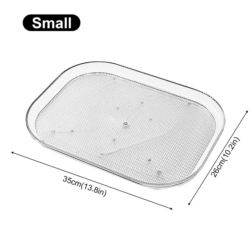 Pöördlaua korraldaja külmiku 360 jaoks Pööratav ristkülikukujuline hoiurest Läbipaistev plaadimängija köögikapi laua sahvri jaoks