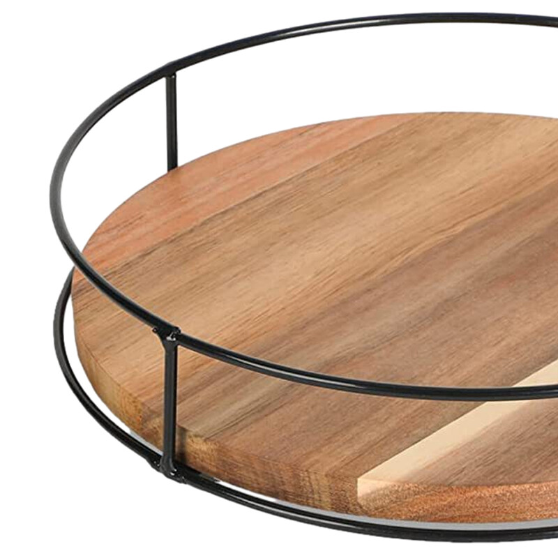 360 kraadi pöörlev lauapealne hoiurest Mitmekülgne pöörlev ümmargune puidust hoiurest kappiga söögilaua jaoks