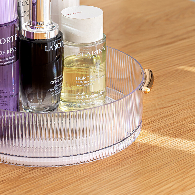 Περιστρεφόμενος πλαστικός δίσκος αποθήκευσης Κουτί αποθήκευσης καλλυντικών Οργανωτής μακιγιάζ Αποθήκευση καλάθια οργάνωσης κουζίνας Δίσκος σερβιρίσματος 360 μοιρών