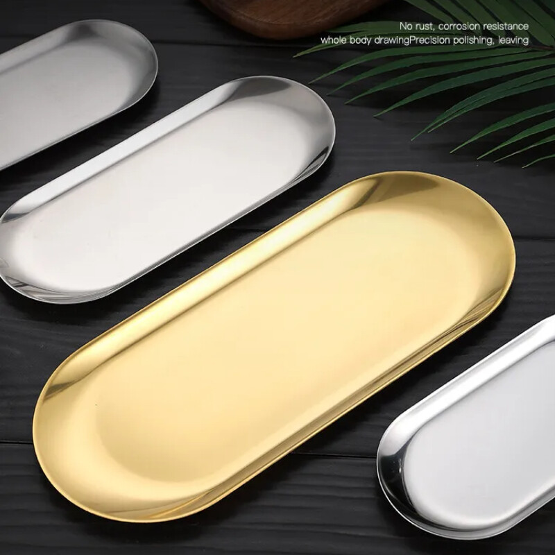 Злато, сребро 430 неръждаема стомана, храна, козметика, бижута, тави за съхранение, оборудване за ноктопластика, плоча, лекарска хирургическа тава, чиния за нокти