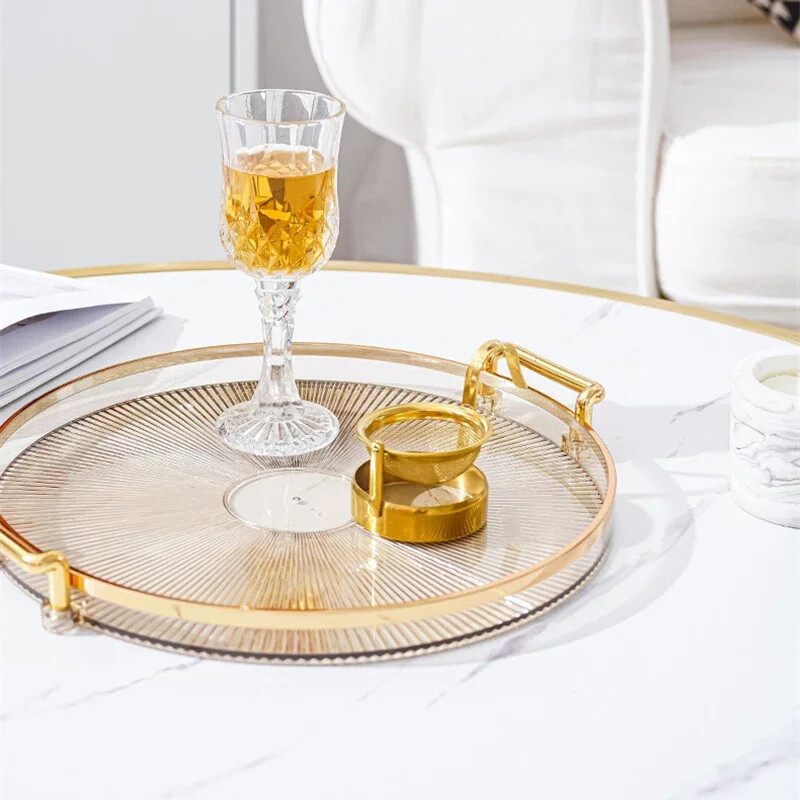 Στρογγυλός δίσκος αποθήκευσης Σπίτι Σαλόνι Τραπέζι σαλονιού Φλιτζάνι τσαγιού Πιάτο αποθήκευσης Ακρυλικός δίσκος Αρωματοθεραπεία Δίσκος οργάνωσης Διακόσμηση σπιτιού