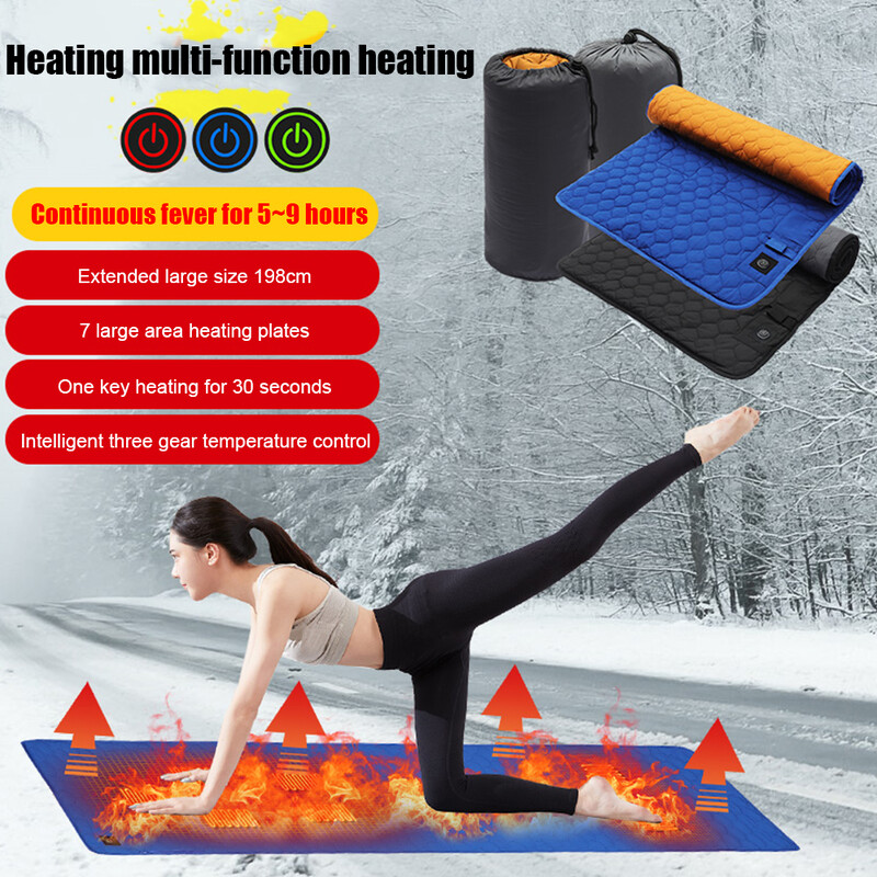 USB soojendusega tekk matkamadrats 3 taseme reguleeritava isolatsiooniga soojendusega magamisalus välikämpinguteks matkamiseks