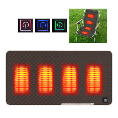 4 зони USB нагреваема възглавница Преносима по-топла подложка за сядане Аксесоар за спалня Офис Къмпинг Риболов Стол за кола Поддържане на топлина