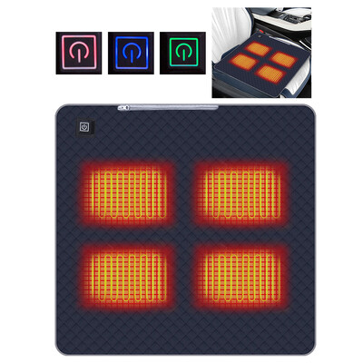 4 зони USB нагреваема възглавница Преносима по-топла подложка за сядане Аксесоар за спалня Офис Къмпинг Риболов Стол за кола Поддържане на топлина