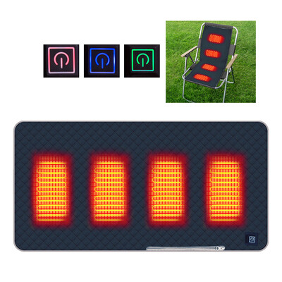 4 зони USB нагреваема възглавница Преносима по-топла подложка за сядане Аксесоар за спалня Офис Къмпинг Риболов Стол за кола Поддържане на топлина