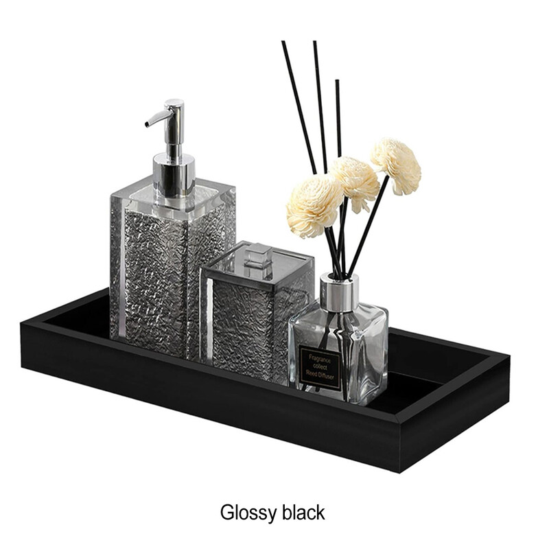 2 veekindla vaiguga vannitoa hoiualus koos õrna mustriga alusega vannitoatarvete pudel, must 22 * 12 * 2 cm