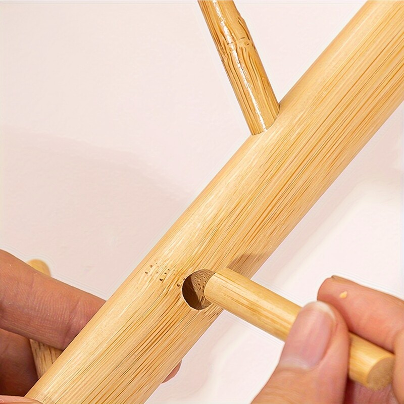 1 бр. Вертикален държач за ключ от бамбук Съвременен домашен органайзер за антрето с декоративна табла Настолни бижута Поднос за червило