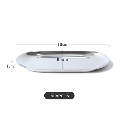 Модерна метална плоча от розово злато от неръждаема стомана, сребро, овална кутия за съхранение на бижута. Тава за съхранение. Декоративна тава за консумативи.