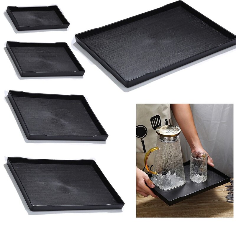 1 tk plastikust tualett-tarvete kandik korduvkasutatav must taaskasutatav dekoratiivalus Mitmeotstarbeline ristkülikukujuline serveerimisalus restorani hoiustamiseks