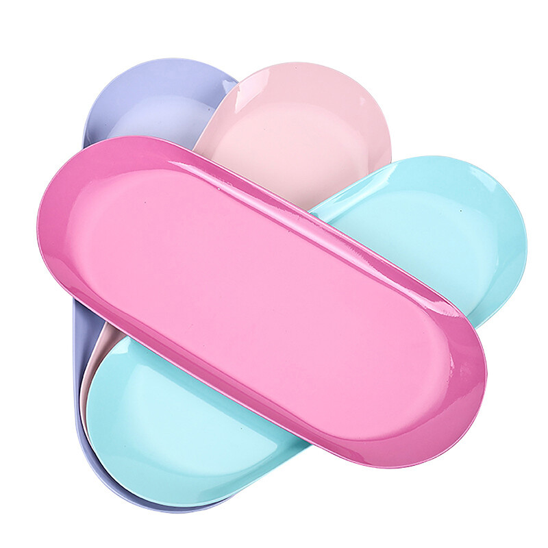 Δίσκος κοσμημάτων από ανοξείδωτο ατσάλι Επιτραπέζιος δίσκος αποθήκευσης καλλυντικών μεταλλικός δίσκος κοσμημάτων