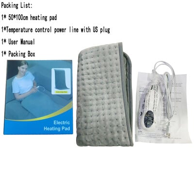 Pad de încălzire electrică multifuncțională de 50*100 catifea, prietenoasă cu pielea, controlul temperaturii, constantă, caldă, comprimare, ține la rece.