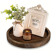 Maalähedased puidust kandikud ümmargused puidust küünlahoidja kandik, taldrik suupiste magustoit köögilaua keskosa kaunistus kodukaunistus