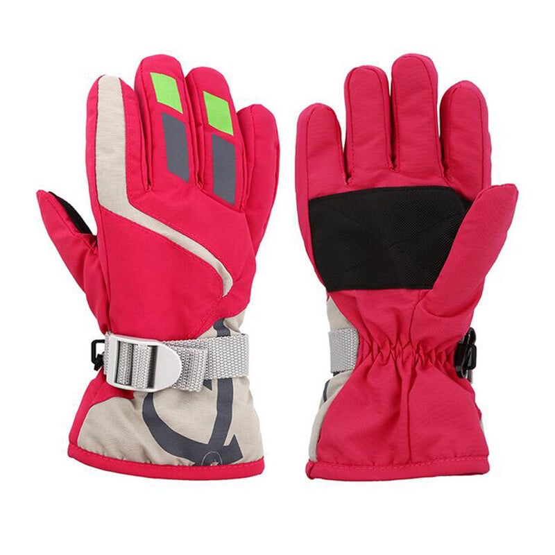 Vaikiškos žiemos šiltos lauko sportinės sniego slidinėjimo pirštinės storos pliušinės berniuko mergaitės studentės fitneso vėjui atsparios dviračių pirštinės S17