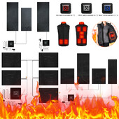 Vandeniui atsparus elektrinis kaitinimo lakštas, 3 pavarų reguliuojamas temperatūros valdymo blokas, šildomas šildomas 5 V šildytuvas, „pasidaryk pats“ šilumos drabužiai lauke