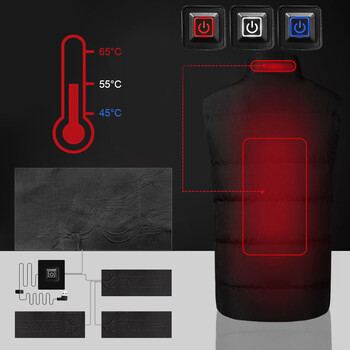 Водоустойчив електрически нагревателен лист 3 предавки Регулируема подложка за контрол на температурата Нагревателна подложка 5V Направи си сам топлинно облекло за открито