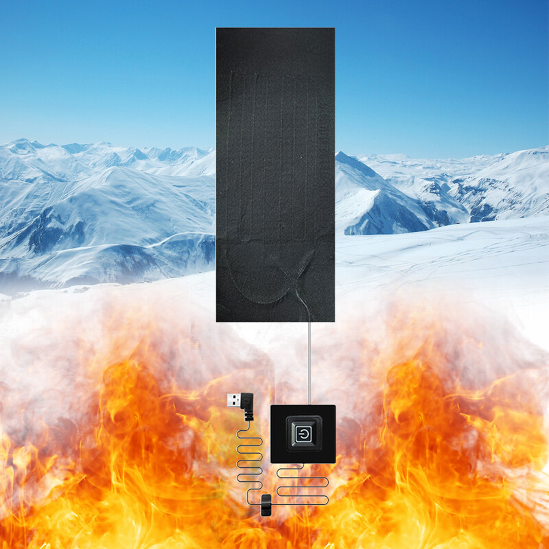 Vandeniui atsparus elektrinis kaitinimo lakštas, 3 pavarų reguliuojamas temperatūros valdymo blokas, šildomas šildomas 5 V šildytuvas, „pasidaryk pats“ šilumos drabužiai lauke