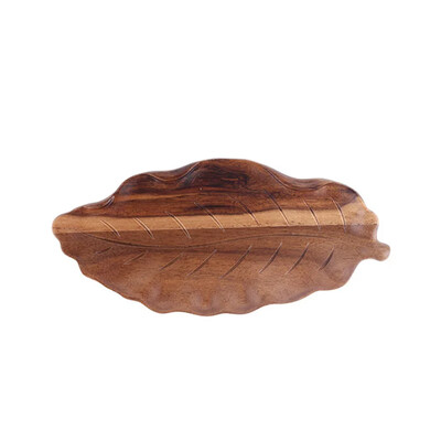 Σχήμα φύλλου κινέζικου στυλ Ξύλινος δίσκος πιάτο επιδόρπιου ρετρό δίσκος τσαγιού Πιάτα φρούτων Τροφή για καφέ Επιτραπέζια σκεύη προμήθειες κουζίνας