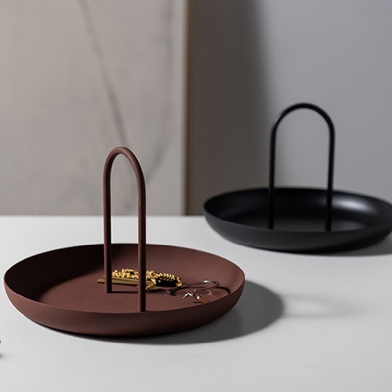 Põhjamaade ümmargune kandik käepidemega kaasaskantav kaelakee ehted lauaarvuti kodukaunistusalus Mitmesugused käepidemed käepidemega elutuba köögi hoiualus