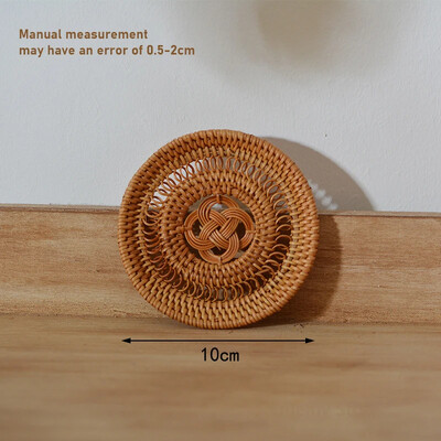 Ράταν υφαντό κεραμικό κοίλο στρογγυλό φλιτζάνι σουβέρ Τσαγιέρα Κούπα για ποτό καφέ Μαξιλαράκι θερμομόνωσης Επιτραπέζιο σκεύος Χειροποίητο σουπλά τραπεζιού