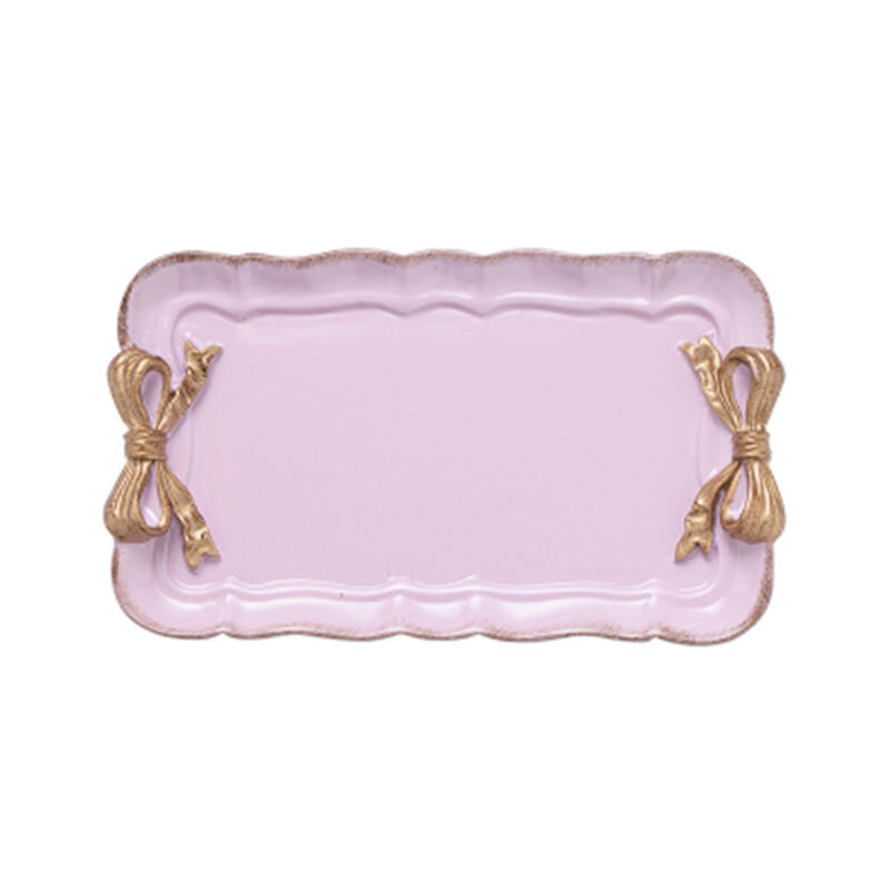 1PC pladanj s nordijskom mašnom Kozmetički tanjur za pohranu voćnih deserta Pladanj za grickalice za kolače Ukrasna posuda za dom