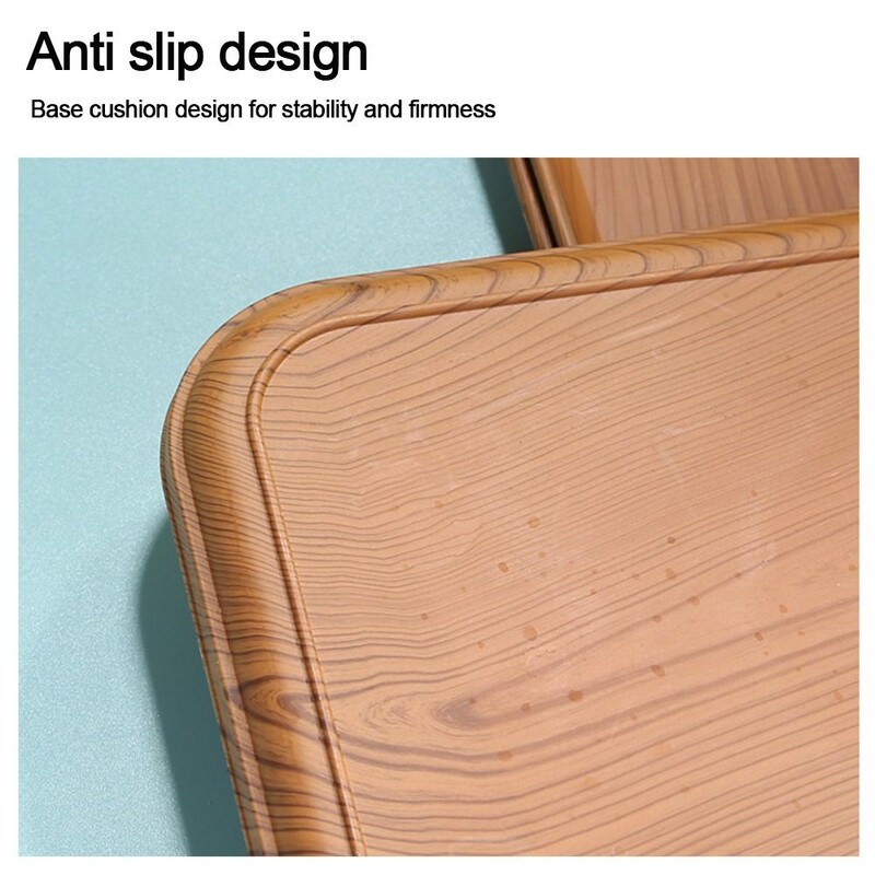 Põhjamaade ristkülikukujuline plastist kaubaalus, puiduimitatsioon, värvid puuviljad, kohvialus, hoiualus Söögitaldrik Kodu Serveerimisalus Teealus