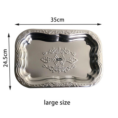 Prantsuse vintage kandik metallist lilleline söögialus Restoran kaubanduslik hoiuruum Ristkülikukujuline kandik, värskendus