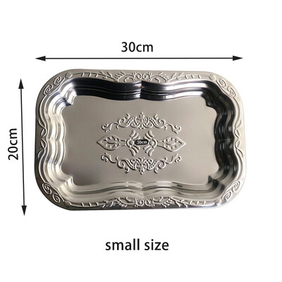 Prantsuse vintage kandik metallist lilleline söögialus Restoran kaubanduslik hoiuruum Ristkülikukujuline kandik, värskendus