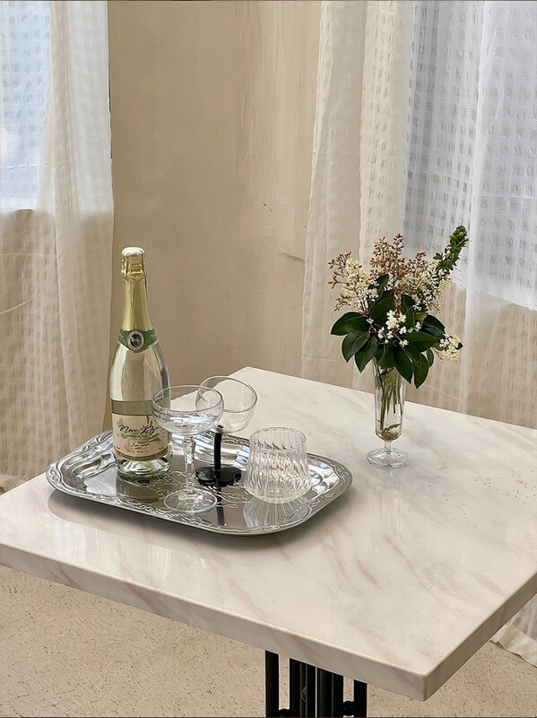 Prantsuse vintage kandik metallist lilleline söögialus Restoran kaubanduslik hoiuruum Ristkülikukujuline kandik, värskendus