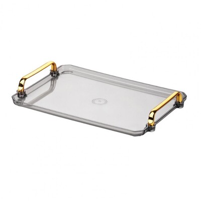 Ορθογώνιος πλαστικός δίσκος σερβιρίσματος Αντιπαραμορφωτικός δίσκος σνακ με λαβή Αντιολισθητικός δίσκος γλυκών φρούτων, προμήθειες κουζίνας