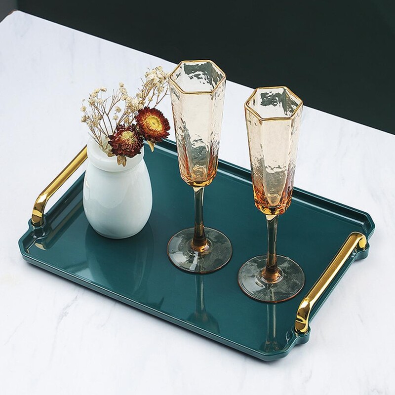 Ορθογώνιος πλαστικός δίσκος σερβιρίσματος Αντιπαραμορφωτικός δίσκος σνακ με λαβή Αντιολισθητικός δίσκος γλυκών φρούτων, προμήθειες κουζίνας