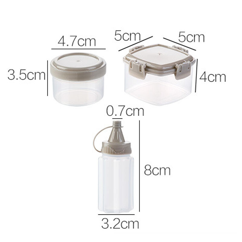 4 τμχ Πλαστικό μπουκάλι σάλτσας Μίνι καρυκεύματα Κουτί για σαλάτα Δοχεία ντρέσινγκ Εξωτερικό φορητό μπάρμπεκιου βάζο μπαχαρικών Εργαλείο κουζίνας