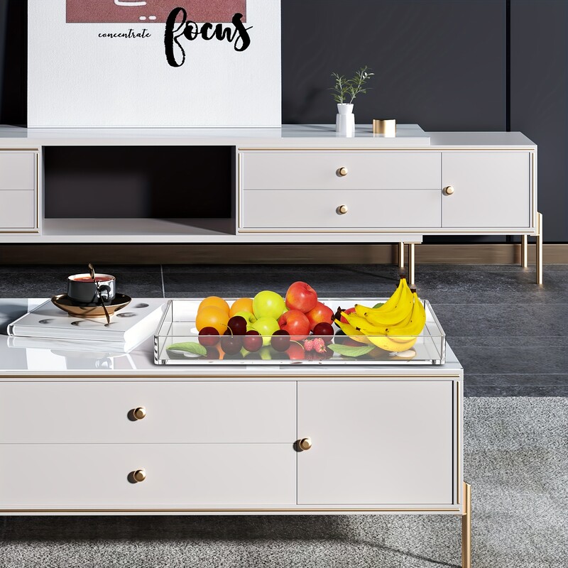 Akrüülist ristkülikukujuline läbipaistev kandik meigiks, pesemiseks, hoiustamiseks, köökideks, puuviljadeks, suupisteteks ja mitmeks kasutamiseks