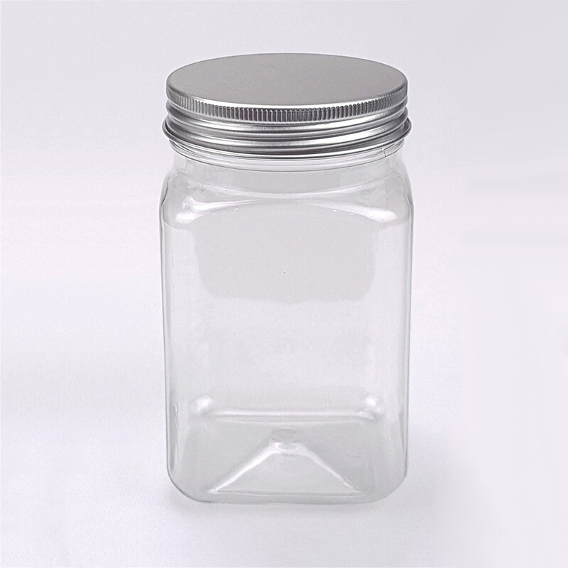 220/360/420/550ml Άδειο διαφανές στρογγυλό δοχείο αποθήκευσης με πλατύ στόμα με καπάκι με κλωστή Snack Bean Spice Candy Container