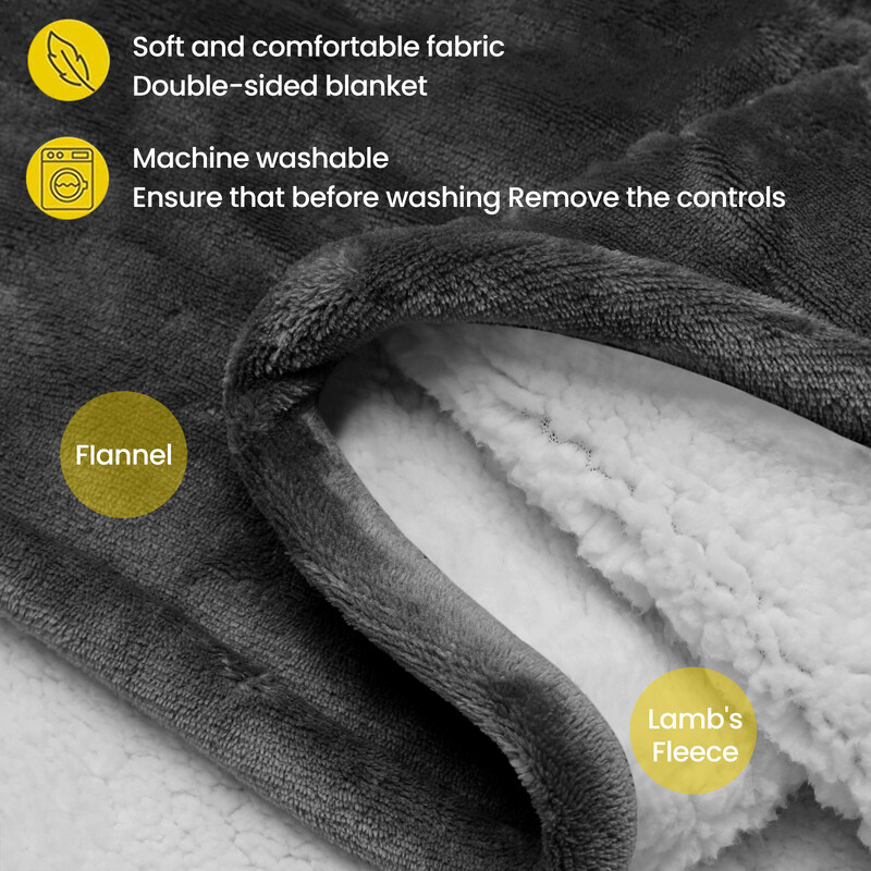 150*180cm elektriline soojenduse tekk 6 käiguga temperatuuri reguleerimise flanell soojendusega tekk voodi diivanile talve soe kodukasutus tekk